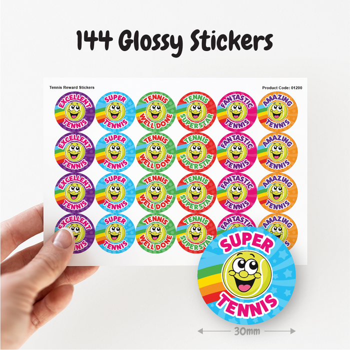 Smiling Tennis Reward Stickers