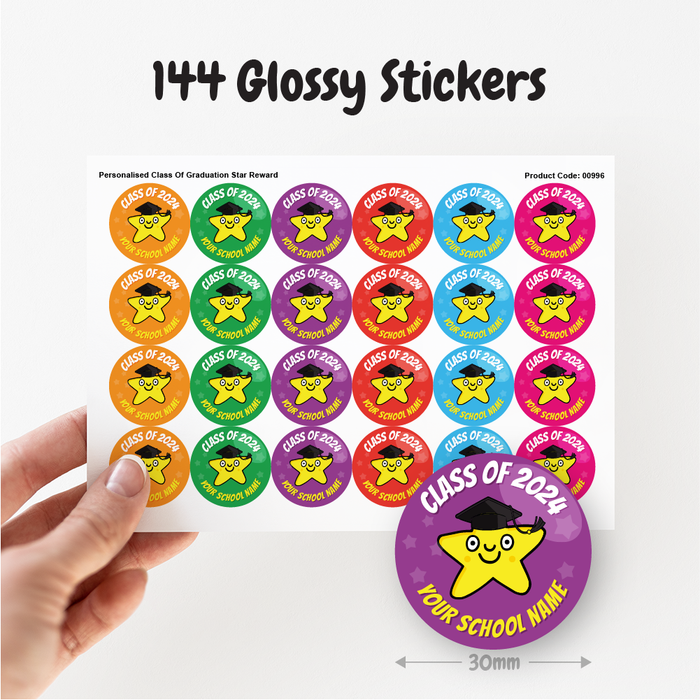 Class Session Stickers Personalised End of School Year Star Reward Stickers Class of — MyClassroom