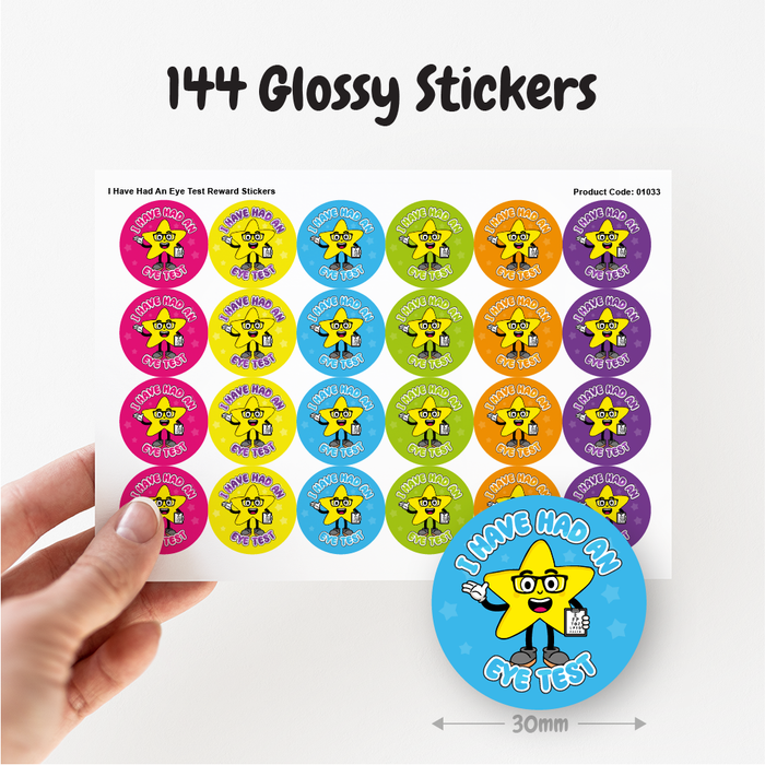 Eye Test Star Reward Stickers