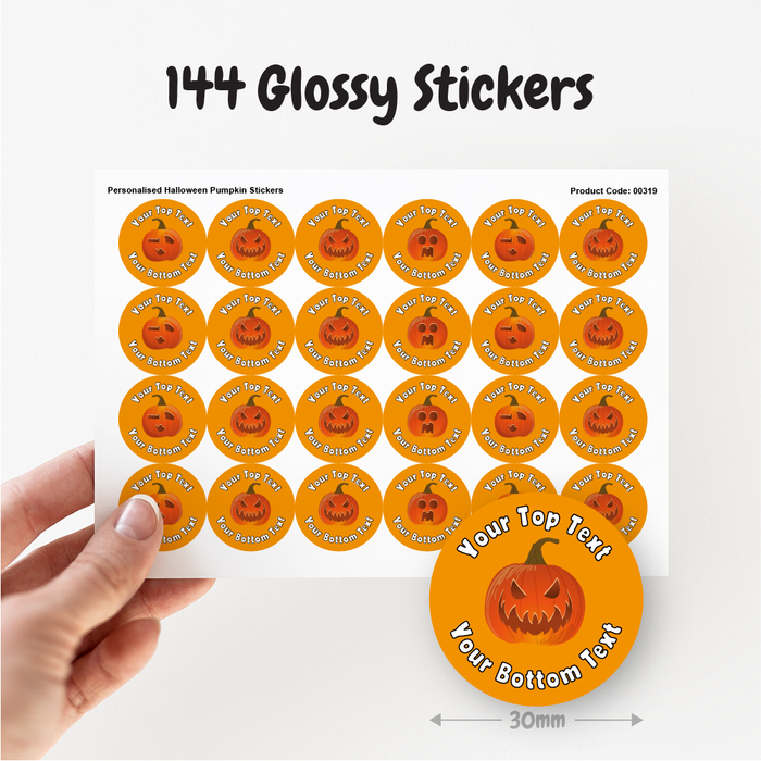 Personalised Halloween Pumpkin Reward Stickers