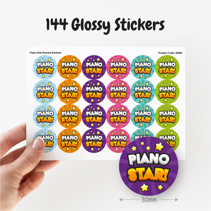 Piano Star Reward Stickers
