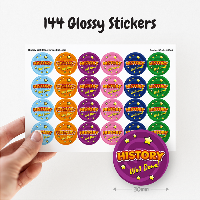 History Well Done! Reward Stickers