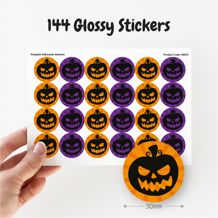 Pumpkin Silhouette Reward Stickers