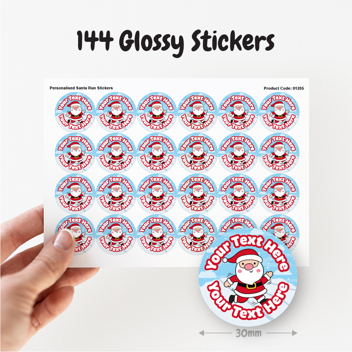 Personalised Santa Run Reward Stickers