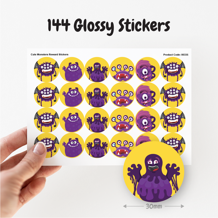 Cute Monsters Reward Stickers
