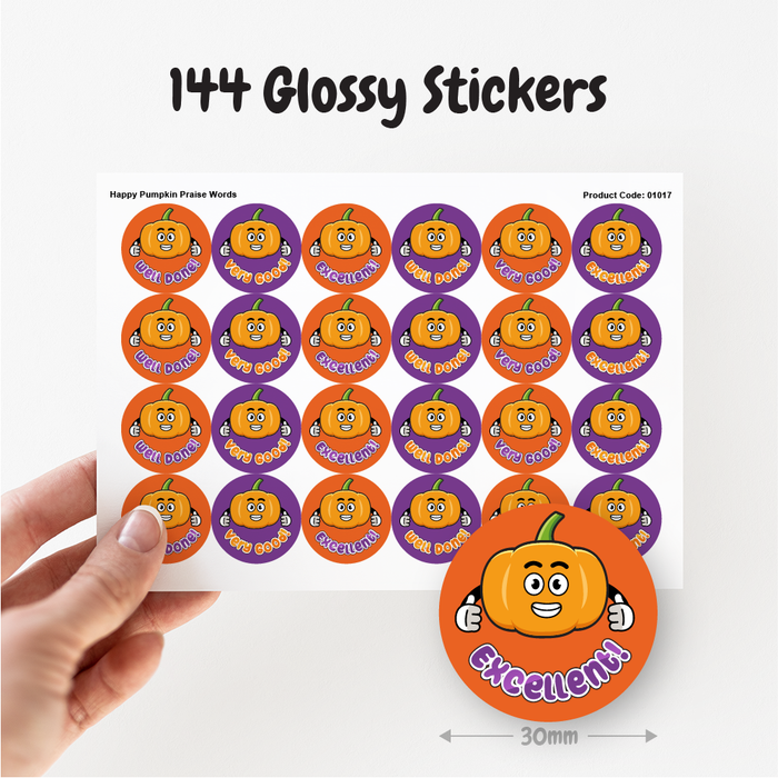 Happy Pumpkin Halloween Reward Stickers