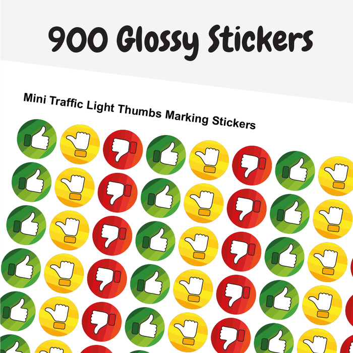 900 Traffic Light Thumbs Marking Stickers 10mm