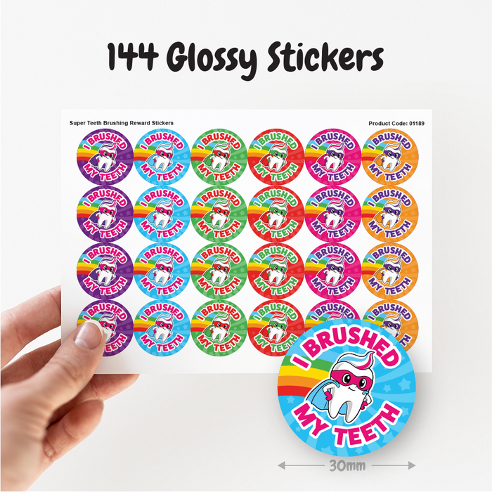 Super Teeth Brushing Reward Stickers
