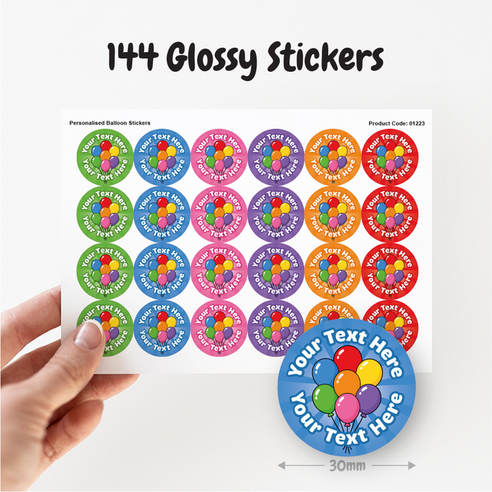 Personalised Birthday Party Balloon Stickers
