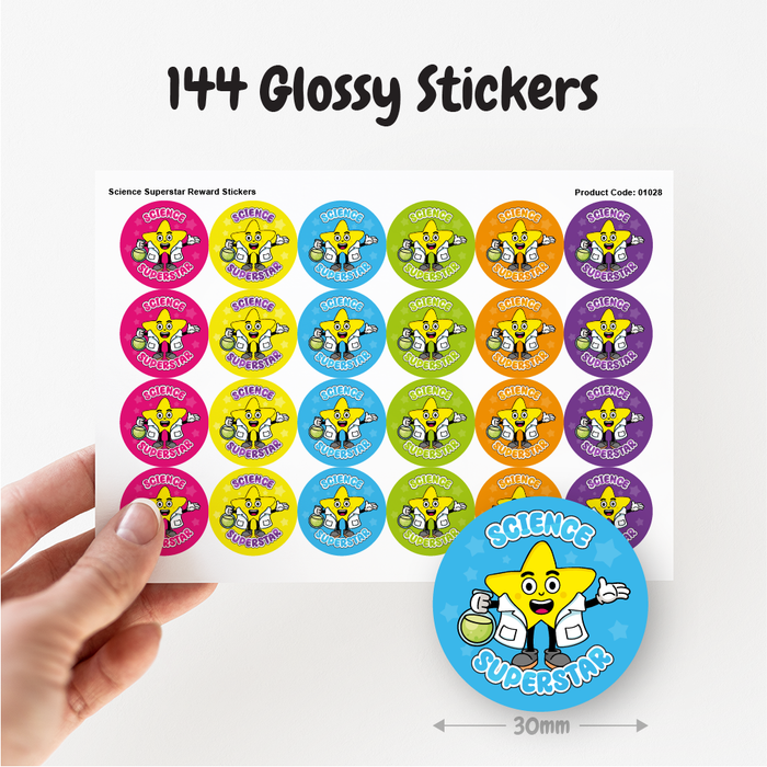 Science Star Sticker Round Science Superstar Reward Stickers — MyClassroom