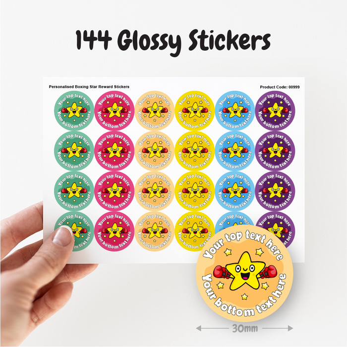 Personalised Boxing Star Reward Stickers