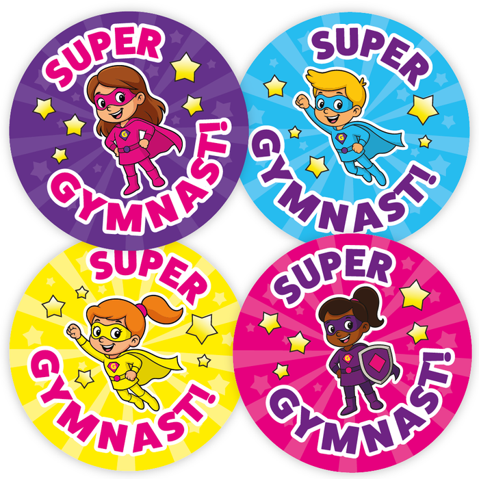 Superhero Gymnastics Reward Stickers