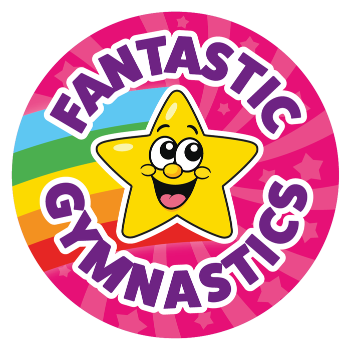 144 Gymnastics Superstar Rainbow Reward Stickers for Gymnastics Teachers and Coaches 30mm