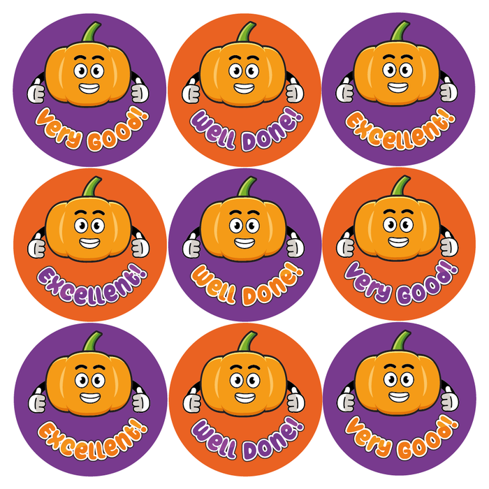 Happy Pumpkin Halloween Reward Stickers