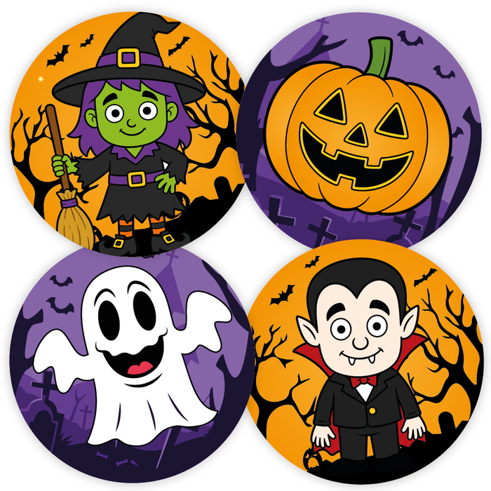 Cute Halloween Characters Reward Stickers