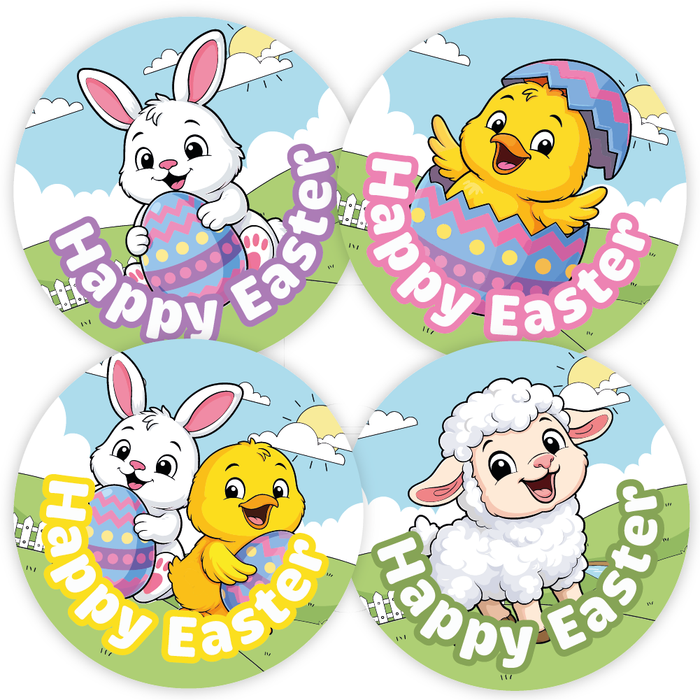 Happy Easter Cute Easter Characters Reward Stickers