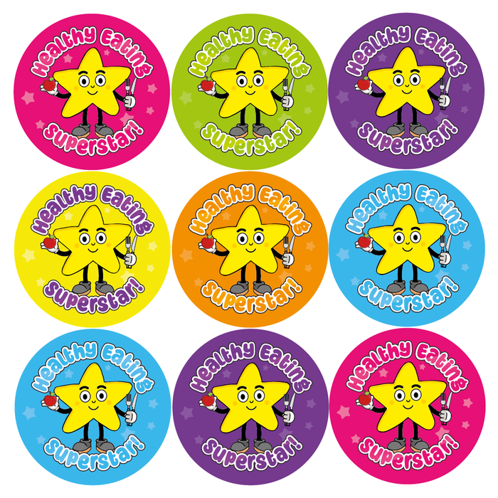 Healthy Eating Superstar Reward Stickers