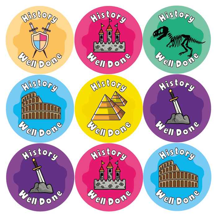 History Well Done Reward Stickers