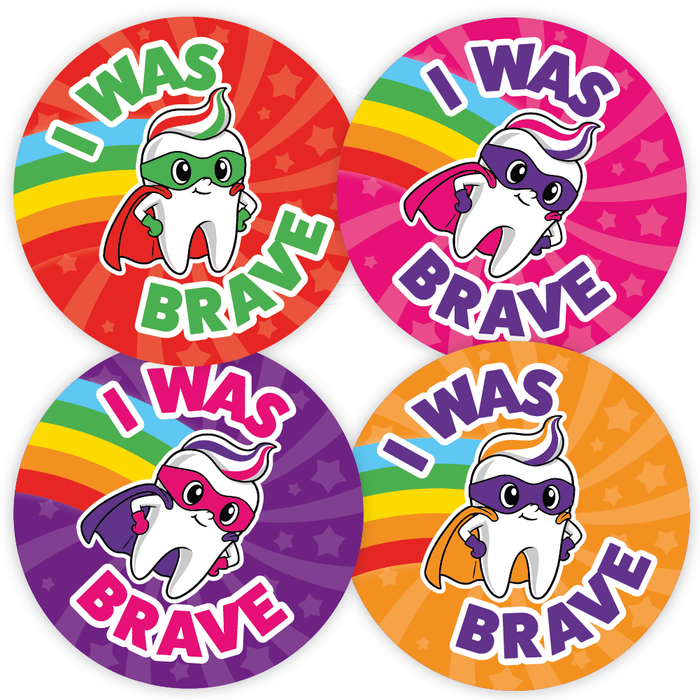 48 I Was Brave Super Teeth Reward Stickers