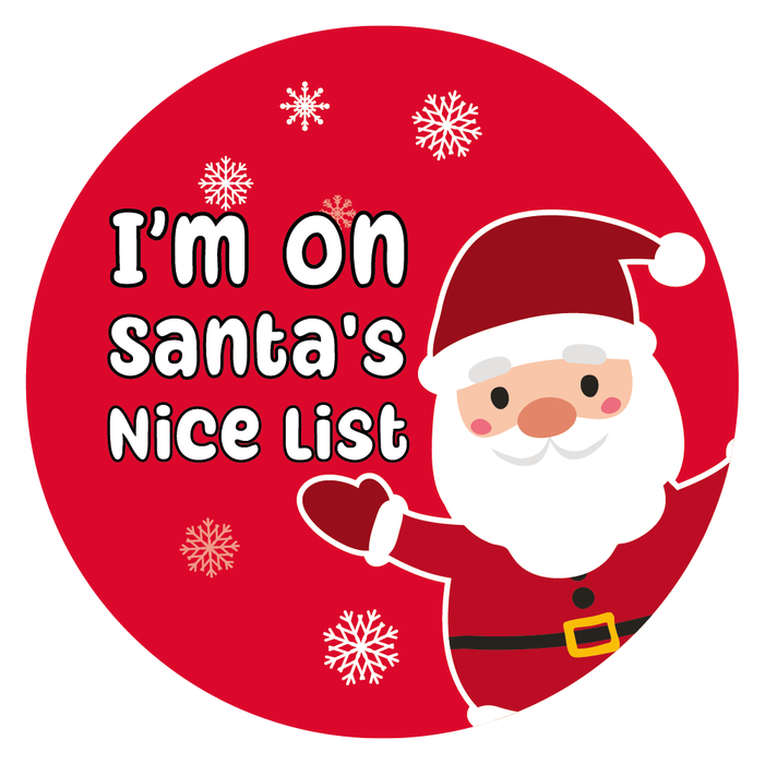 I'm On Santa's Nice List Reward Stickers