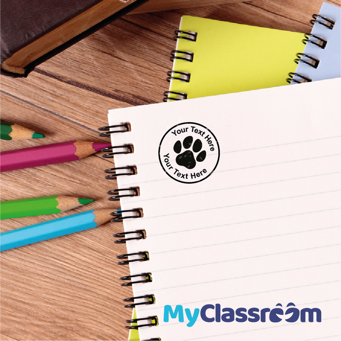 Personalised Paw Print Self Inking Rubber Stamp 30mm