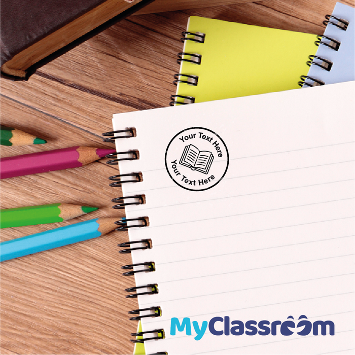 Personalised Book Self Inking Rubber Stamp 30mm