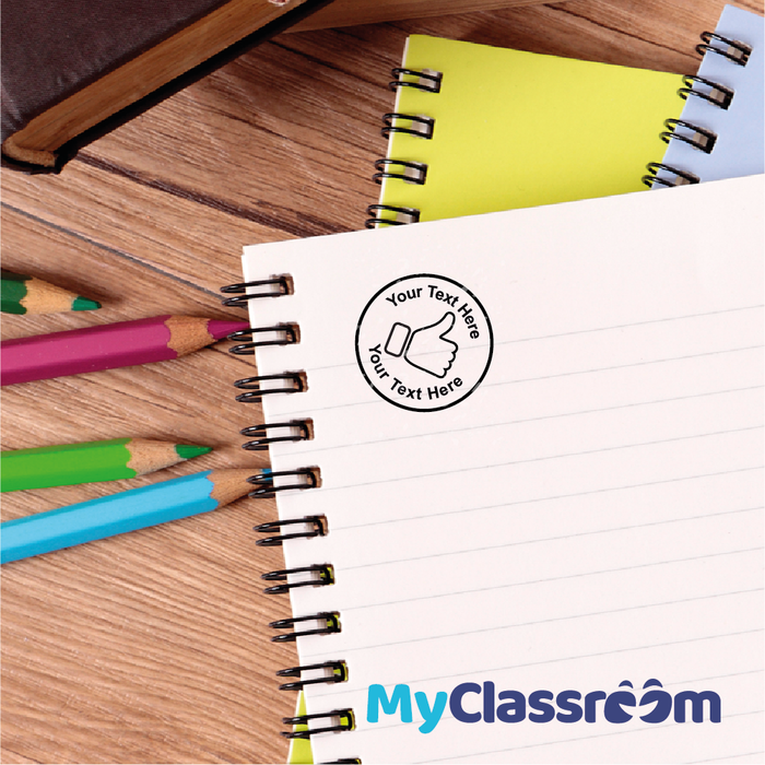 Personalised Thumbs Up Self Inking Rubber Stamp 30mm
