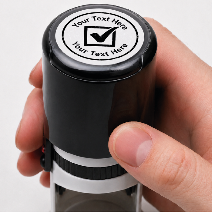 Personalised Tick Box Self Inking Rubber Stamp 30mm