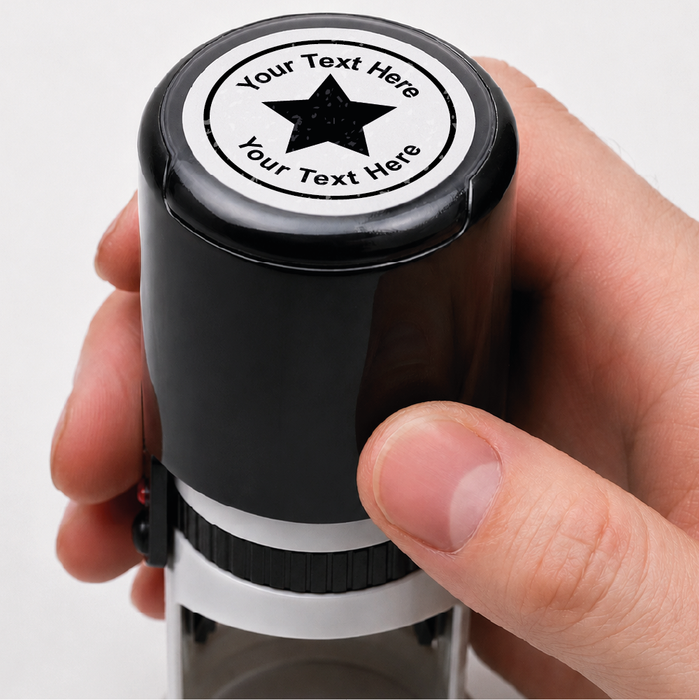 Personalised Solid Star Self Inking Rubber Stamp 30mm