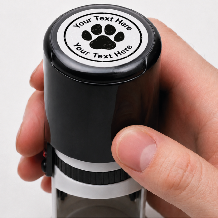 Personalised Paw Print Self Inking Rubber Stamp 30mm
