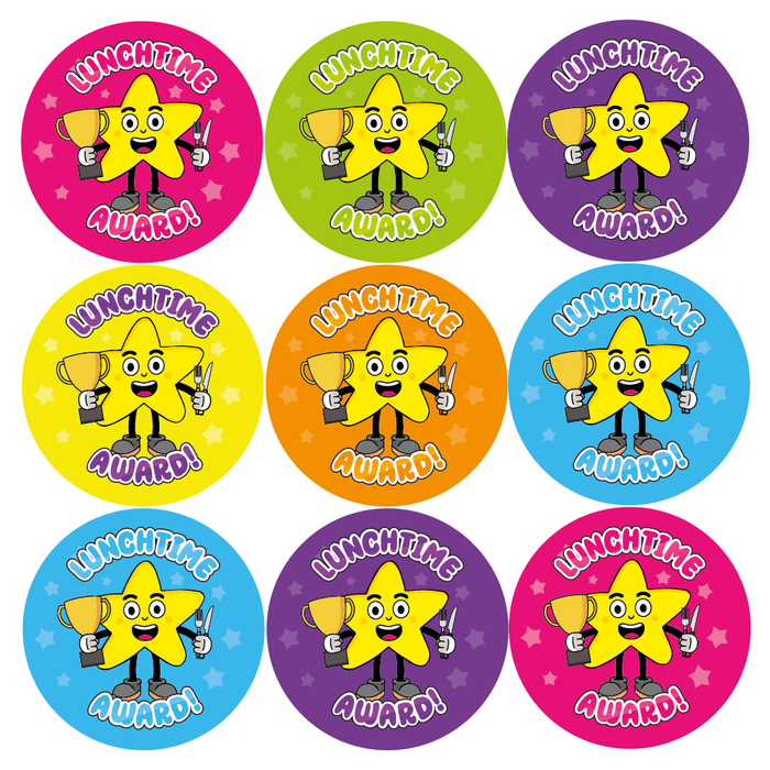 Lunchtime Award Star Reward Stickers