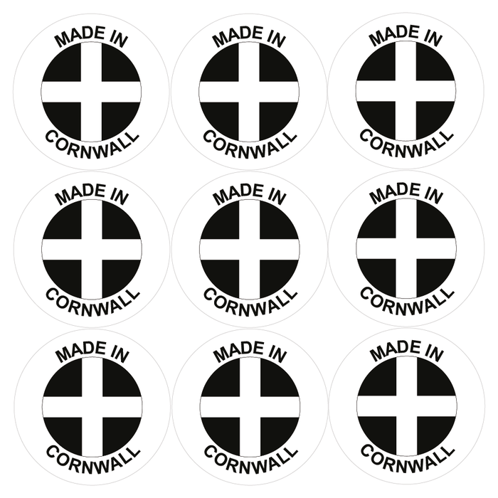 Made in Cornwall / Handmade in Cornwall Stickers 30mm Product Labels