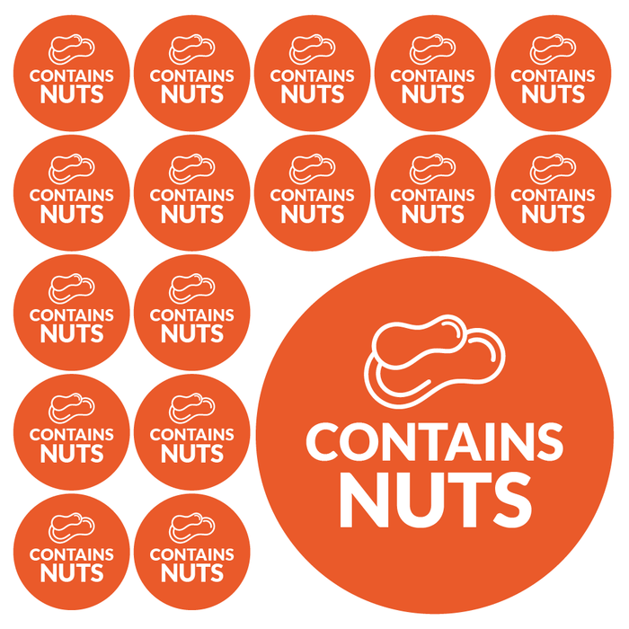 900 Contains Nuts Food Allergy Labels 10mm