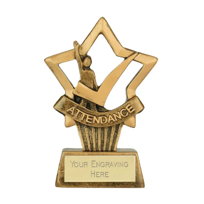 Mini Star Plus Attendance Award Trophy 10cm