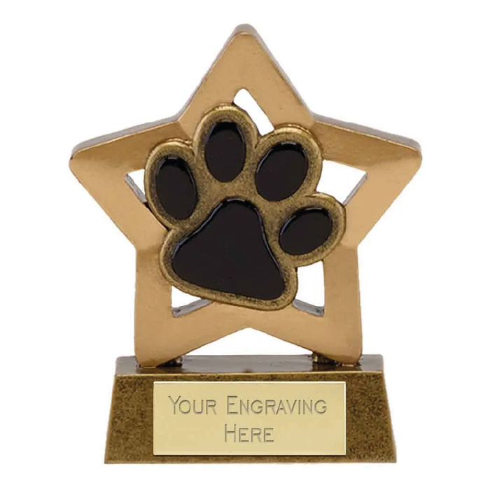 Mini Stars Dog/Cat Paw Award Trophy 8cm