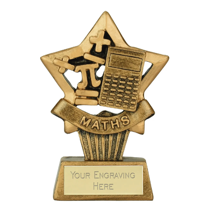 Mini Star Plus Maths Award Trophy 10cm
