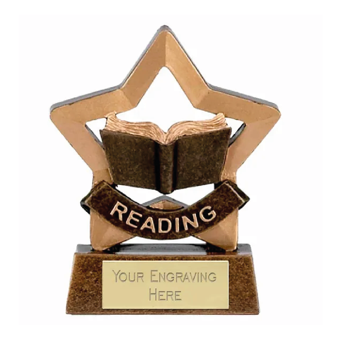 Mini Star Reading Award Trophy 8cm