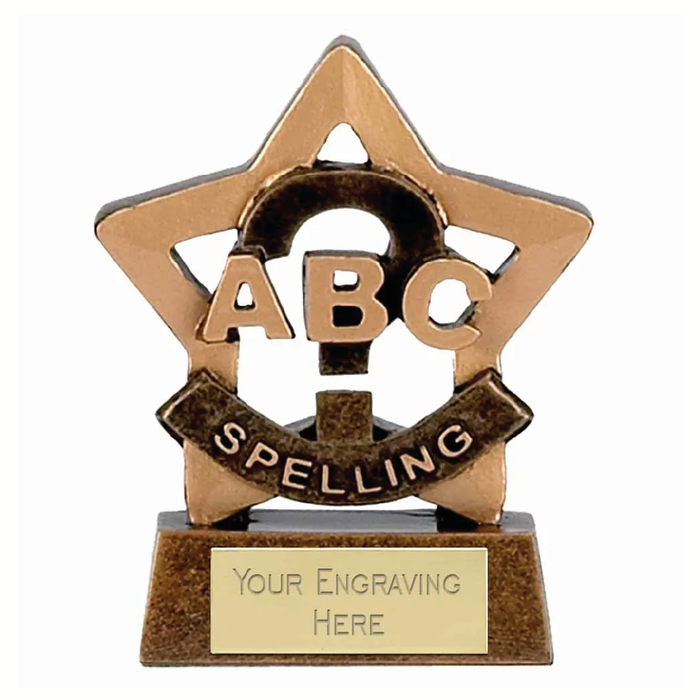 Mini Star Spelling Award Trophy 8cm