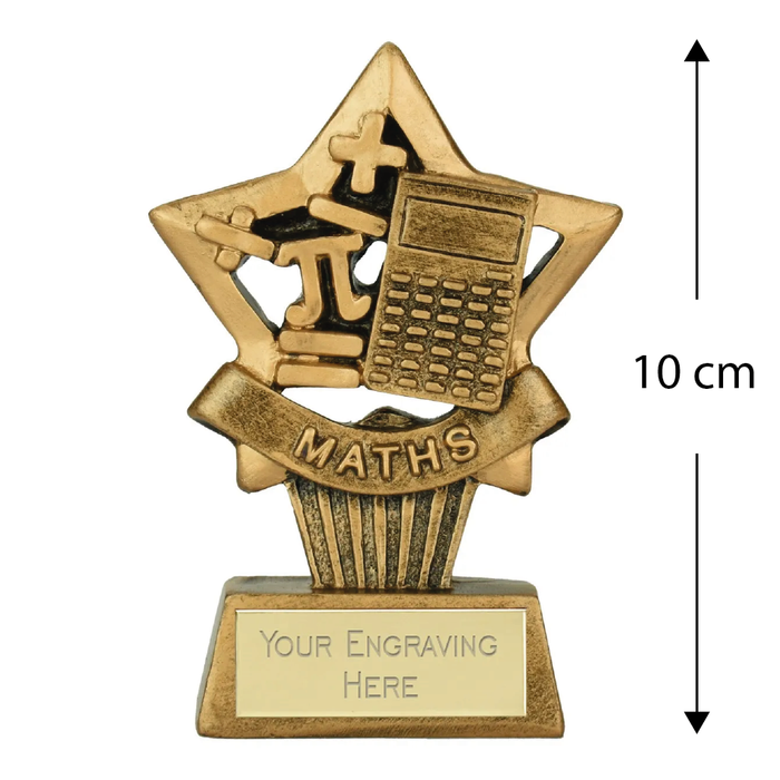 Mini Star Plus Maths Award Trophy 10cm