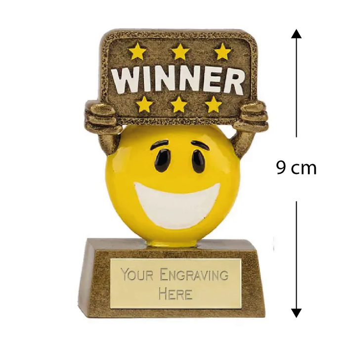 Mini Winner Smiling Face Award Trophy 9cm