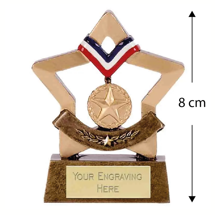 Mini Star Gold Medal Award Trophy 8cm