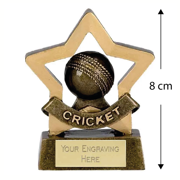 Mini Star Cricket Award Trophy 8cm