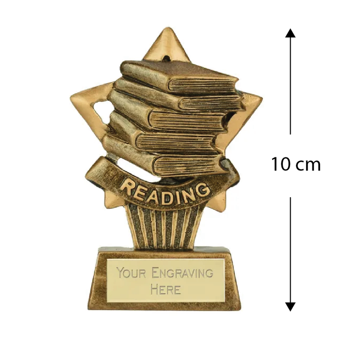 Mini Star Plus Reading Award Trophy 10cm