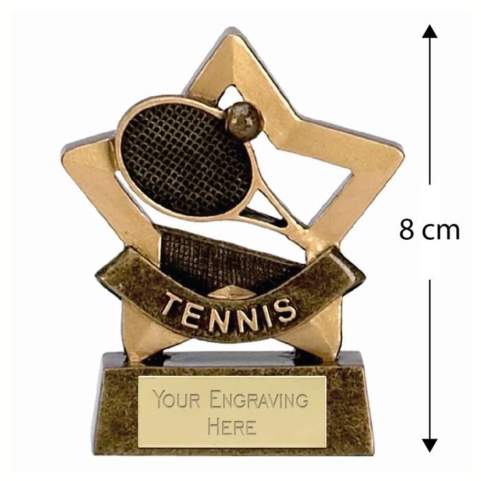 Mini Star Tennis Award Trophy 8cm
