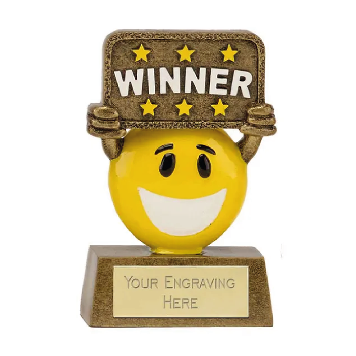 Mini Winner Smiling Face Award Trophy 9cm