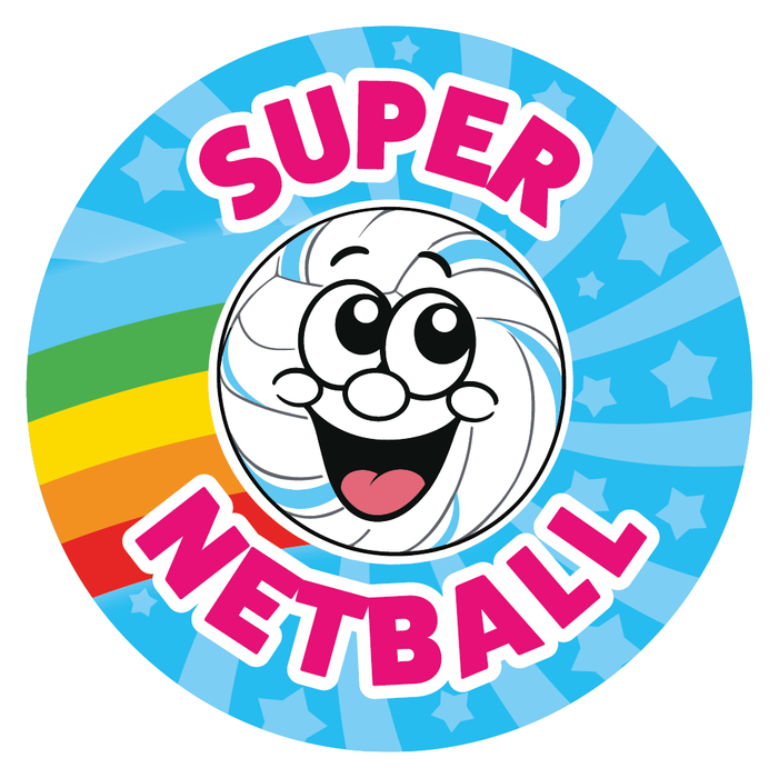 48 Smiling Netball Reward Stickers