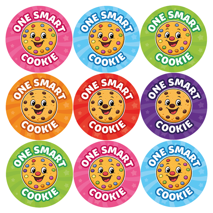 144 One Smart Cookie Well Done Reward Stickers for School Teachers, Parents and Nursery 30mm