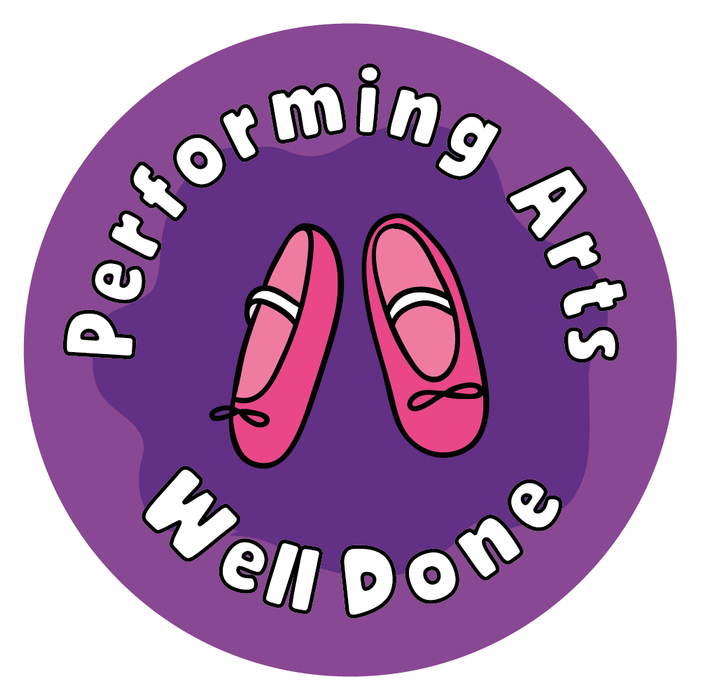 Performing Arts Well Done Reward Stickers
