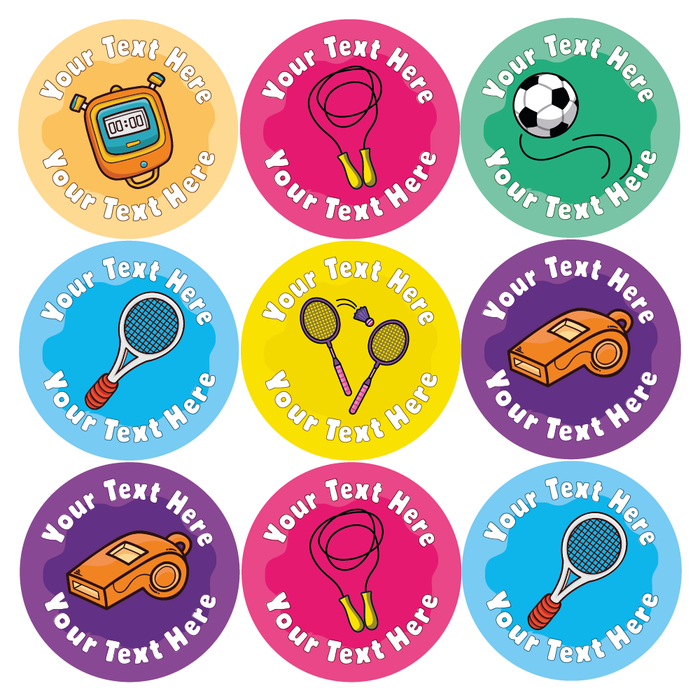 Personalised PE Well Done Reward Stickers