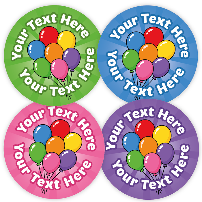 Personalised Birthday Party Balloon Stickers